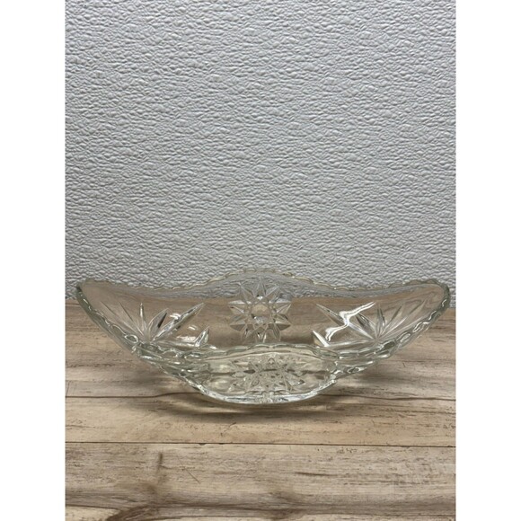 Vtg 1960 Anchor Hocking Star Of David Prescut Glass Small Gondola Bowl Set Of 2 - Picture 4 of 7